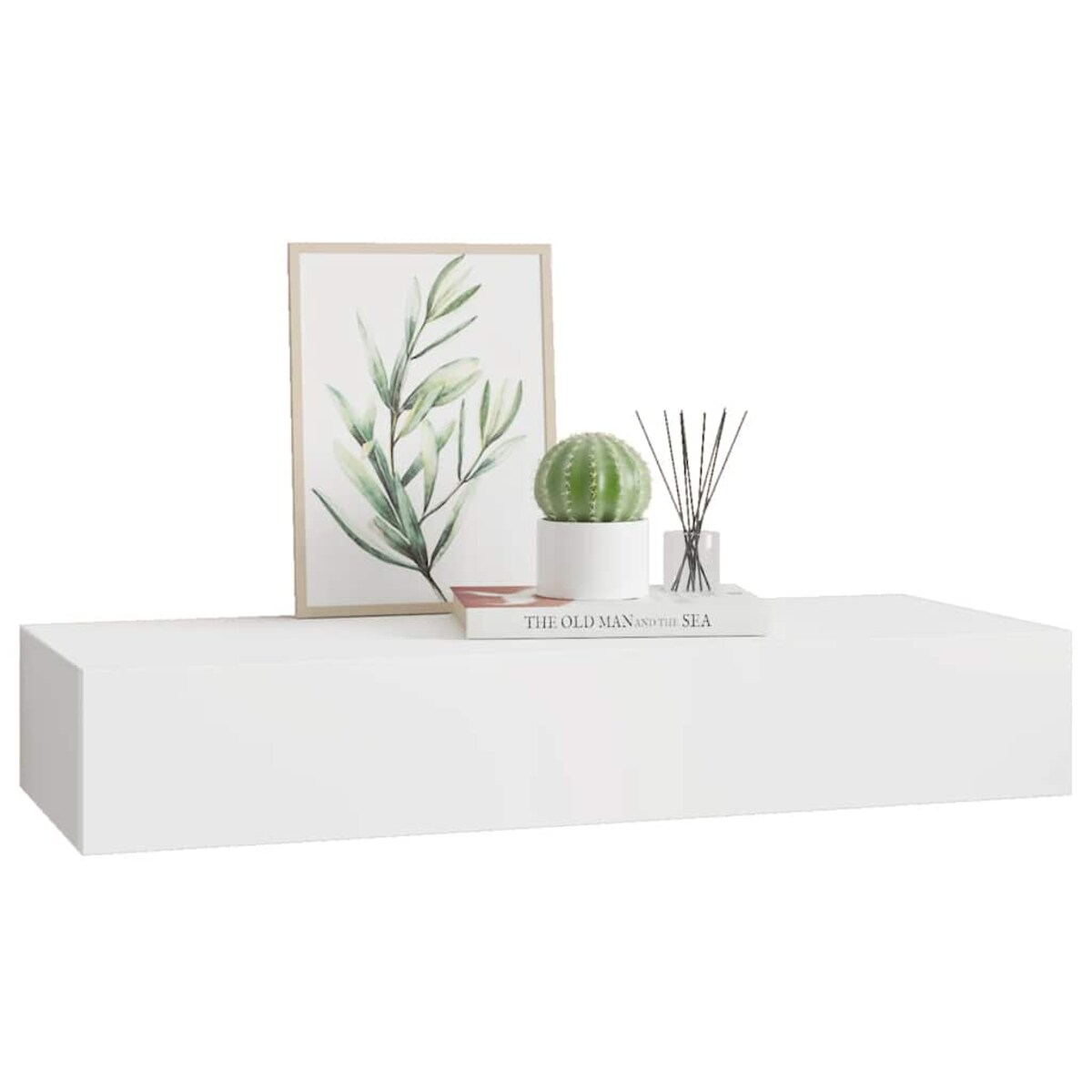 vidaXL Półka ścienna z szufladą, biała, 60 x 23,5 x 10 cm, MDF