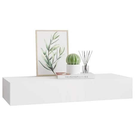 vidaXL Półka ścienna z szufladą, biała, 60 x 23,5 x 10 cm, MDF
