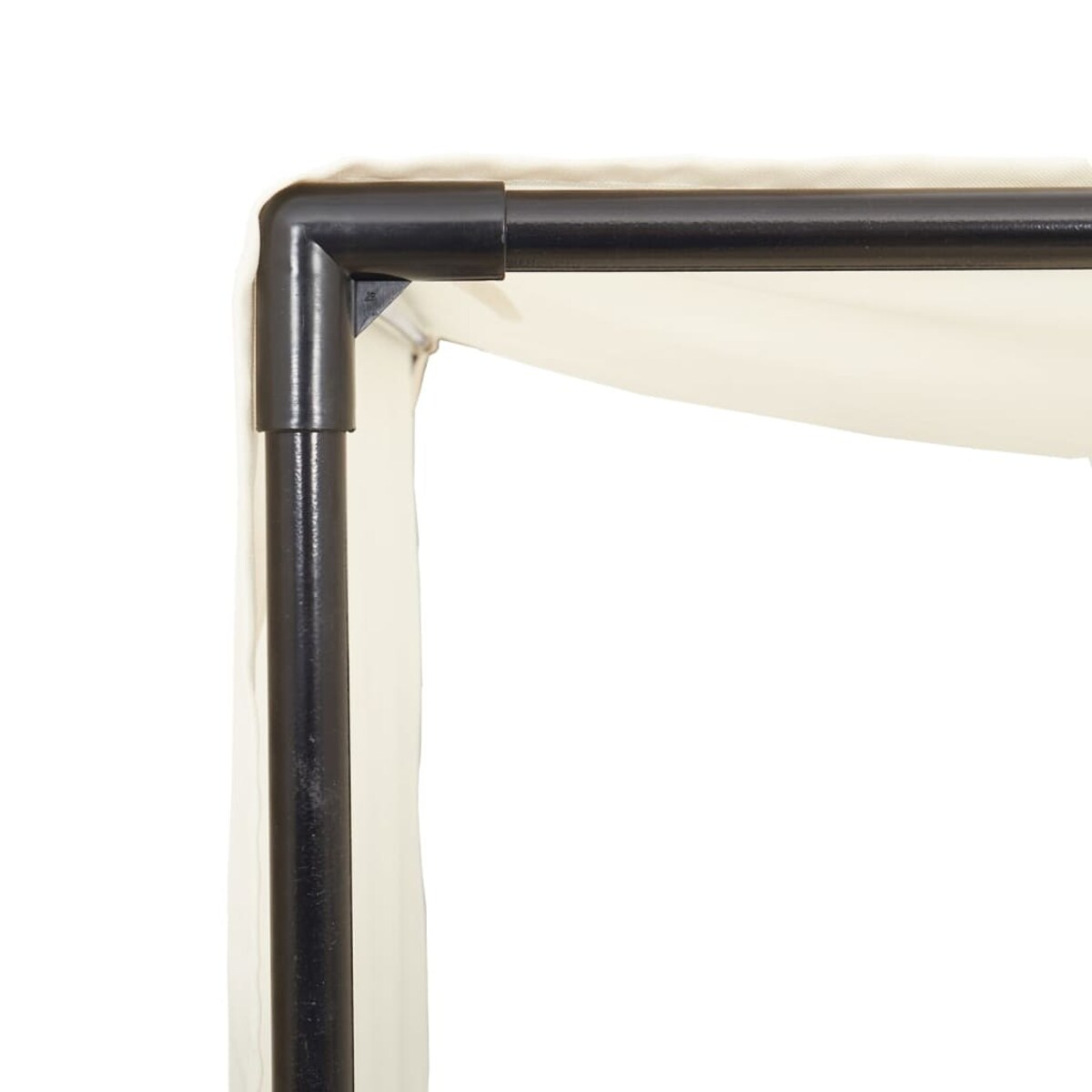 vidaXL Podwójna leżanka z daszkiem i zasłonami, brązowy polirattan