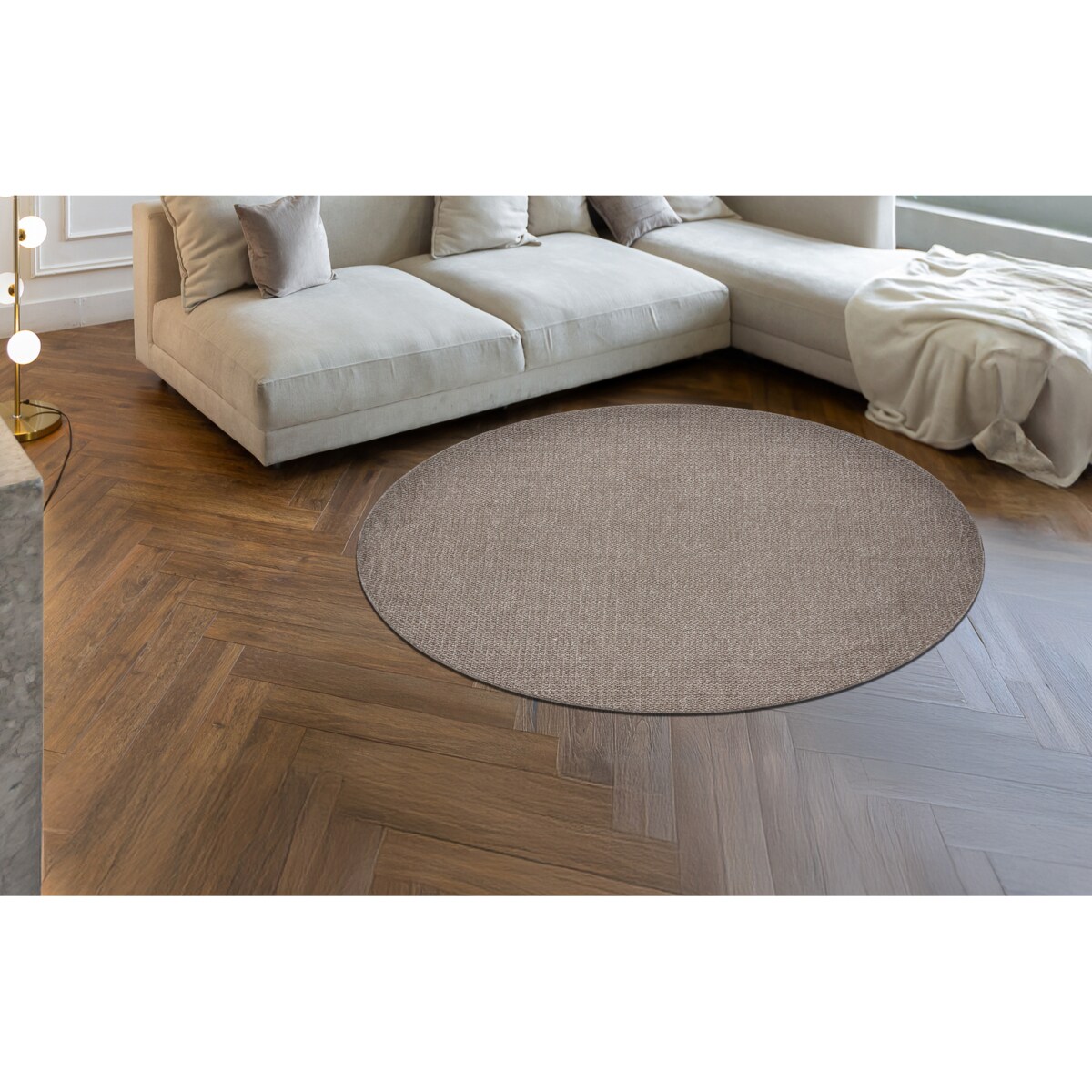 Dywan CASABLANCA LOOP koło brązowy koło 100 cm