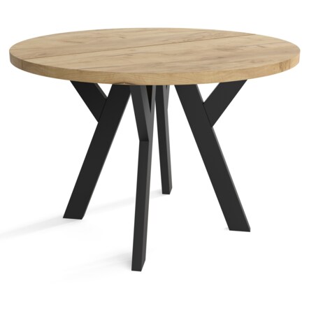 Stół rozkładany okrągły 100/200 - Craft złoty + n. czarne