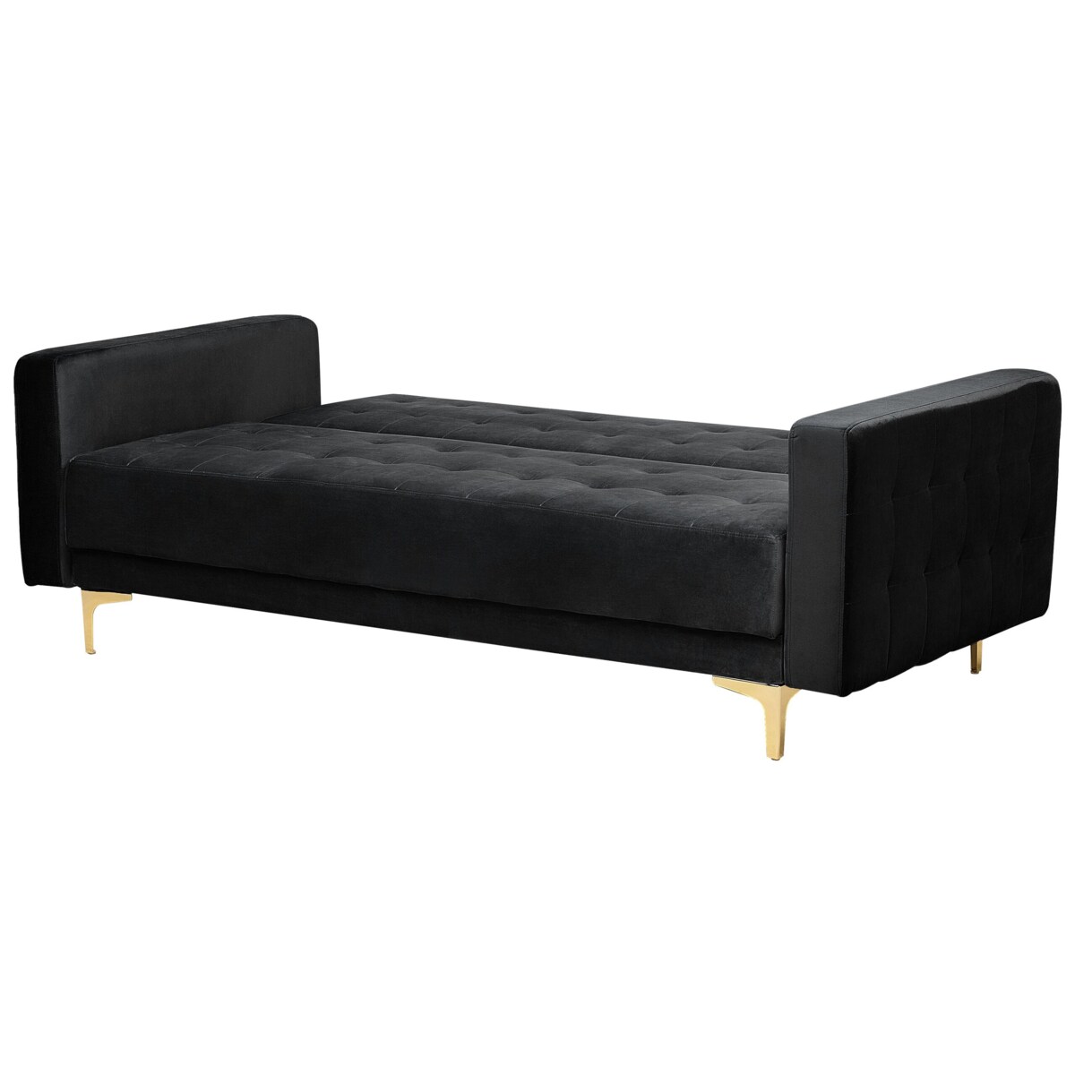 Sofa trzyosobowa welurowa czarna ABERDEEN