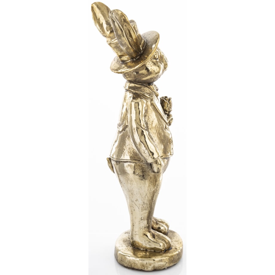 Dekoracja - królik złoty 45x17,5x16,5 cm MALJUNA-5 z różą