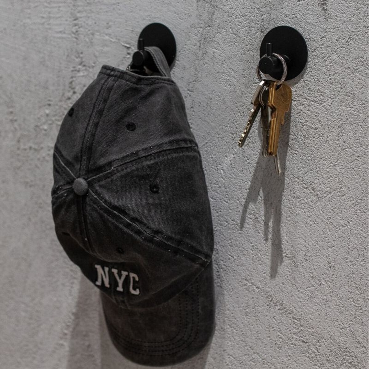 Wieszaki ścienne samoprzylepne zestaw 4 szt. czarne nowoczesne