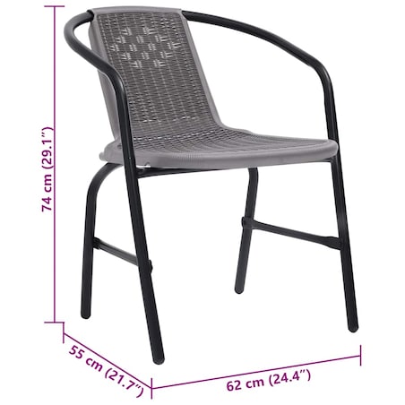 vidaXL Krzesła ogrodowe, 4 szt., rattan syntetyczny i stal, 110 kg