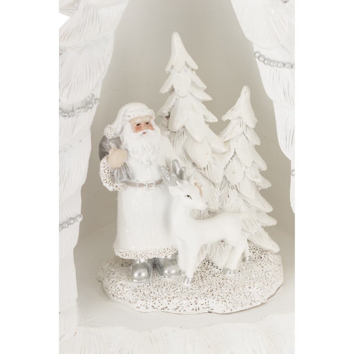 Dekoracja - choinka LED z Mikołajem wewnątrz 25x16x14 cm