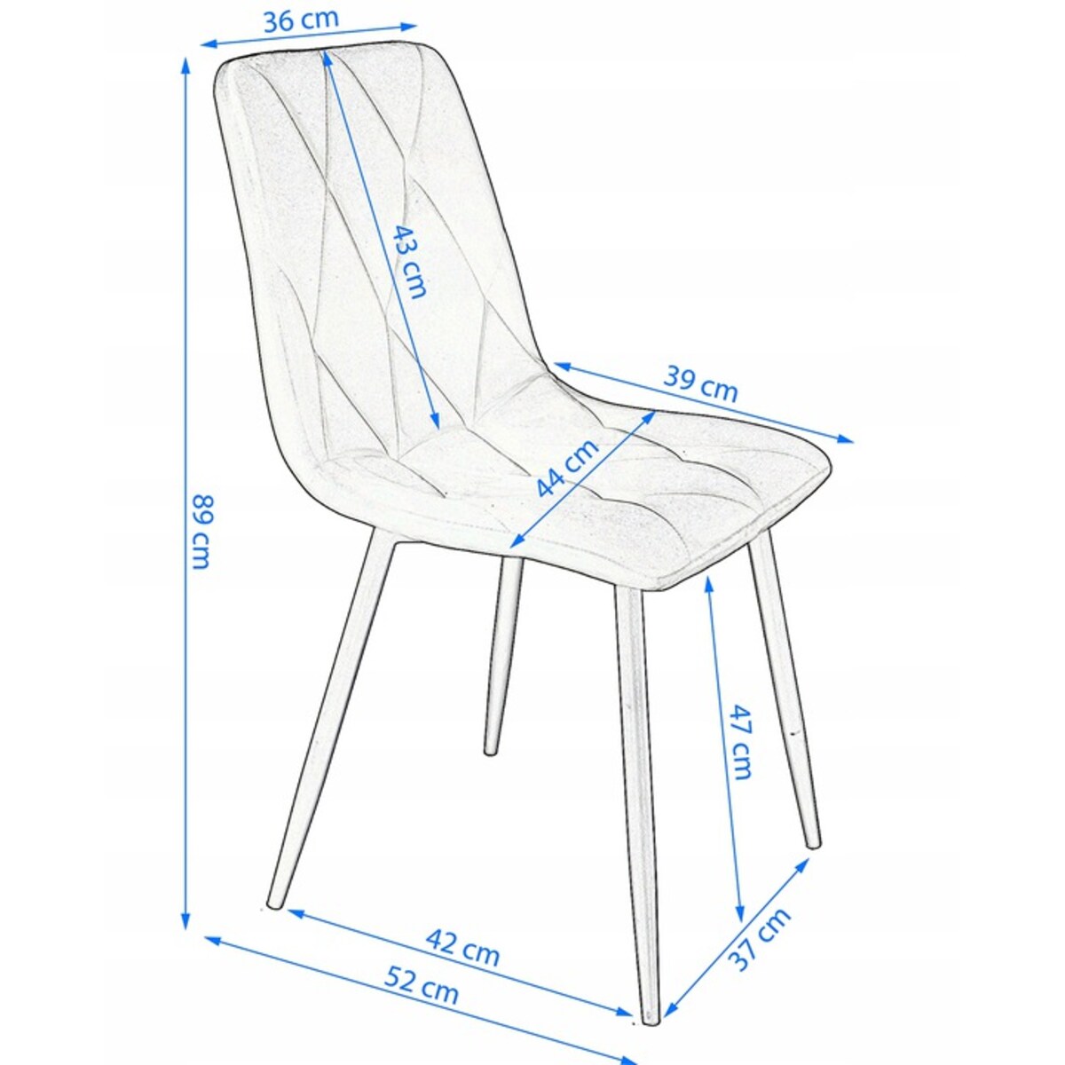 2 X Krzesło Do Jadalni Kuchni Stołu Zestaw Komplet Piado Szare