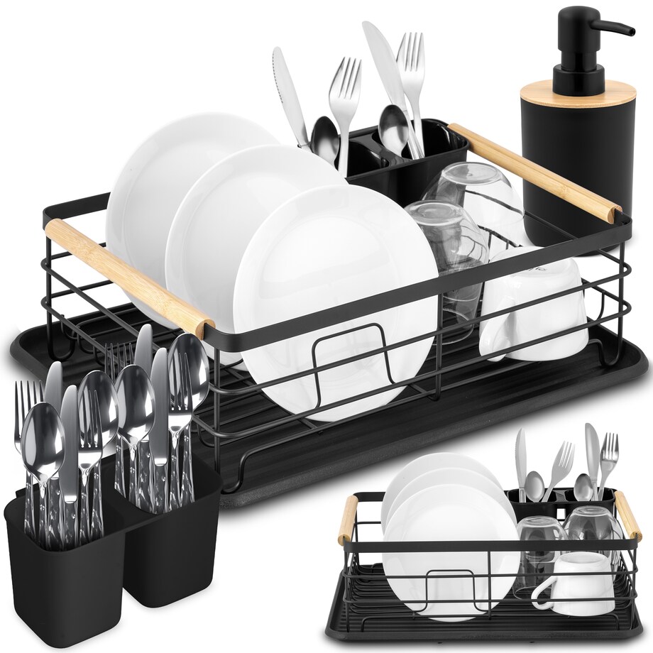 Suszarka do naczyń ociekacz stojąca tacka Massido + dozownik na płyn