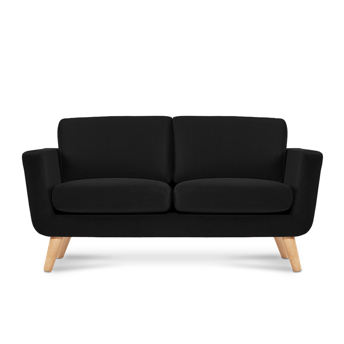 KONSIMO TAGIO Czarna skandynawska sofa 2-osobowa