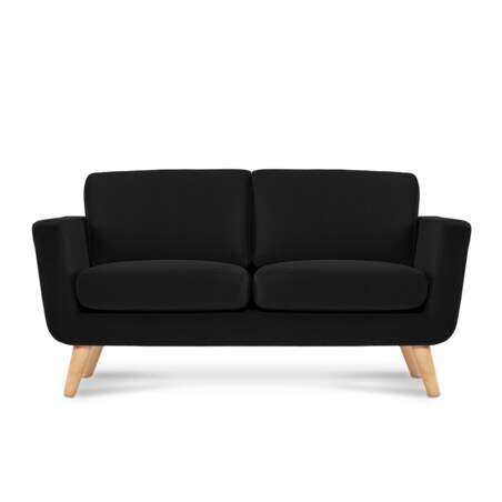 KONSIMO TAGIO Czarna skandynawska sofa 2-osobowa