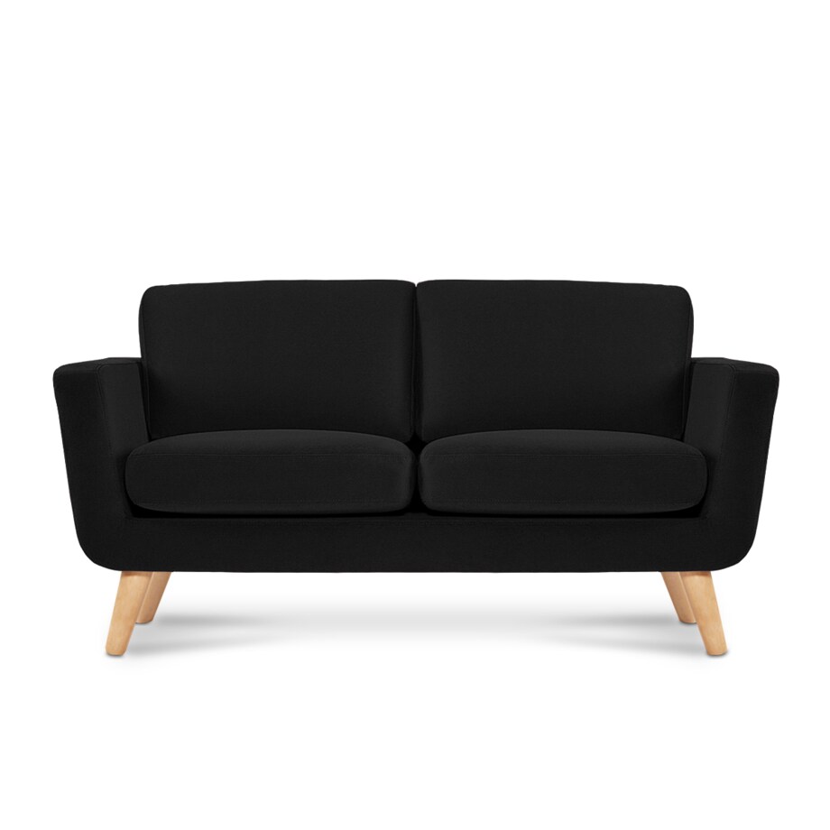 KONSIMO TAGIO Czarna skandynawska sofa 2-osobowa