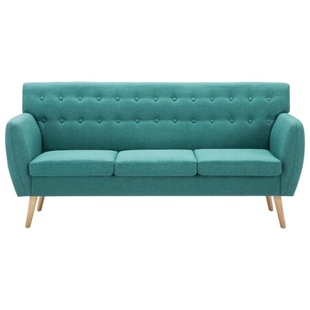 vidaXL 3-osobowa sofa tapicerowana tkaniną, 172x70x82 cm, zielona