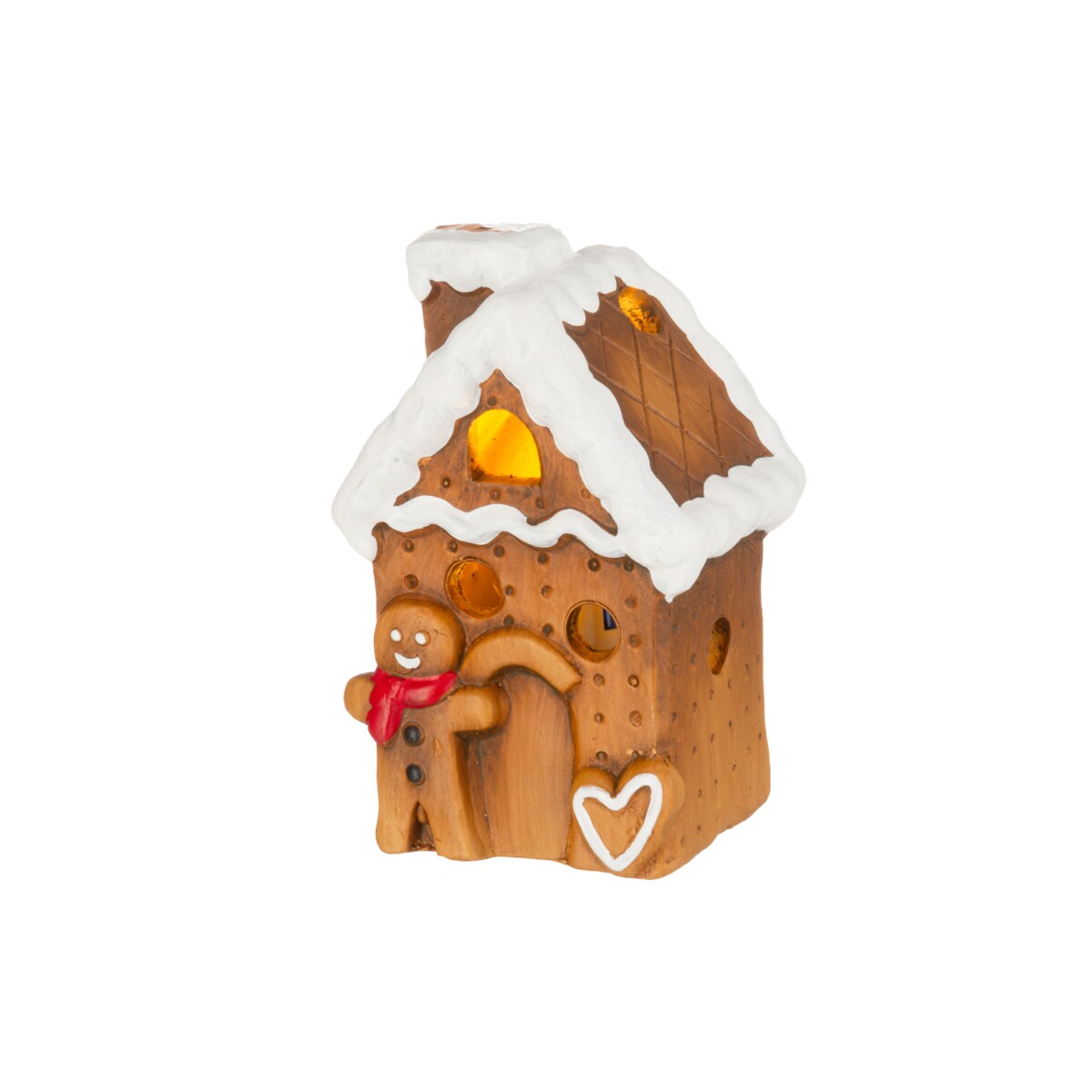 Domek z piernika ceramiczny z oświetleniem LED, 7 x 8,5 x 13 cm
