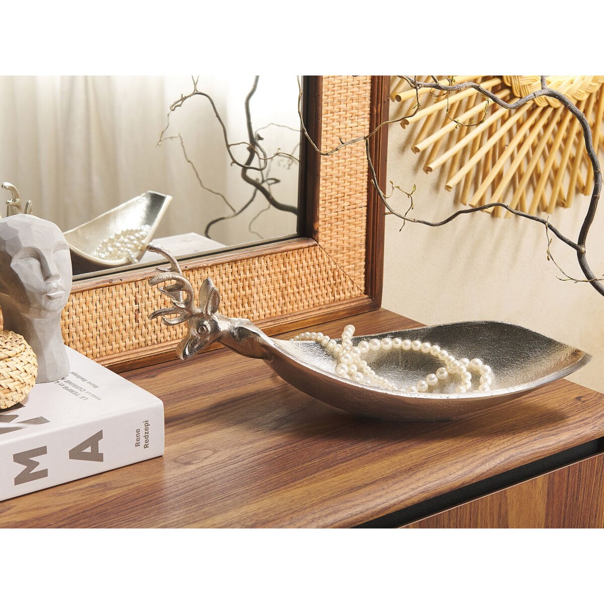 Patera dekoracyjna renifer srebrna ANGKOR