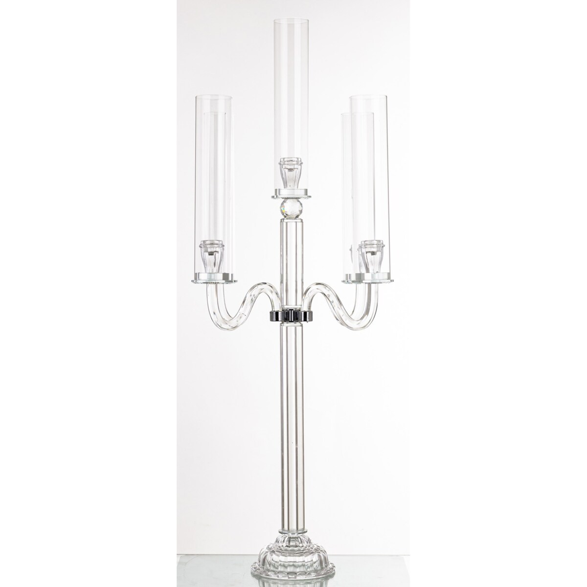 Świecznik szklany 5 ramienny 94x41x41 cm KANDELORO