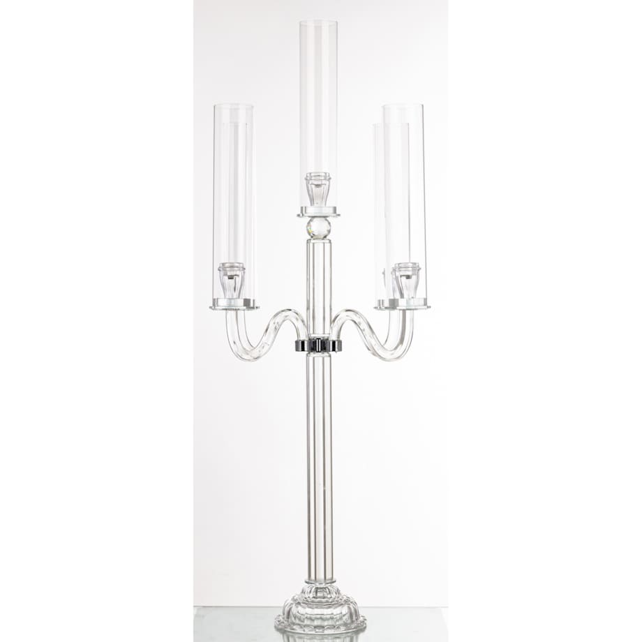 Świecznik szklany 5 ramienny 94x41x41 cm KANDELORO