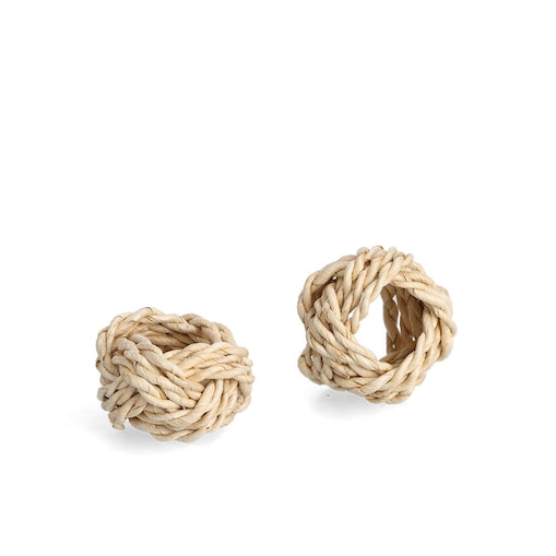 Zestaw obrączek do serwetek plecione z wikliny, Ø 5 cm