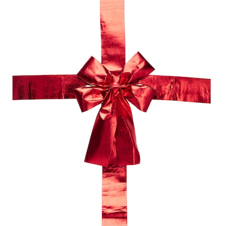 Dekoracja na drzwi - Kokarda 42x33x10 cm czerwona