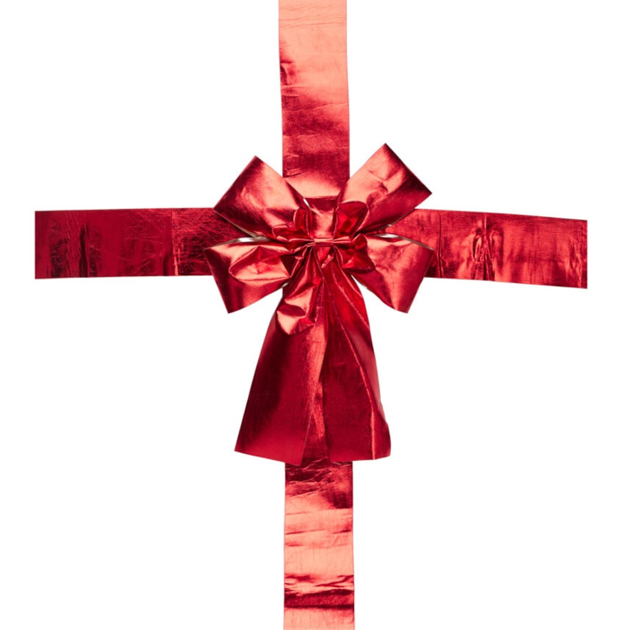 Dekoracja na drzwi - Kokarda 42x33x10 cm czerwona