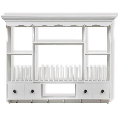 vidaXL Wisząca szafka kuchenna, drewniana, biała