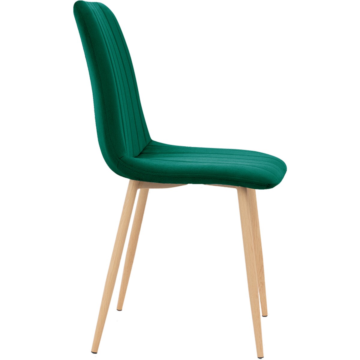 Krzesło tapicerowane do salonu jadalni welurowe zielone pikowane