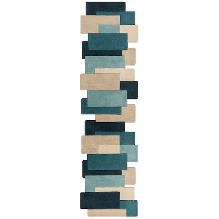 Dywan Wełniany Abstract Collage Teal 120x180