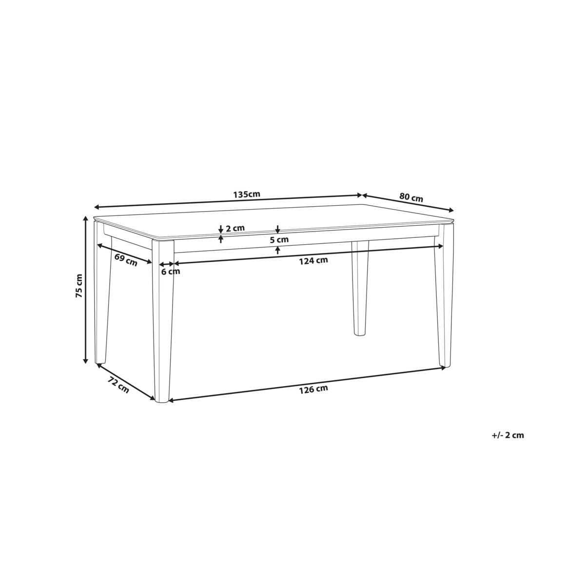 Stół do jadalni 135 x 80 cm ciemne drewno CEDAR