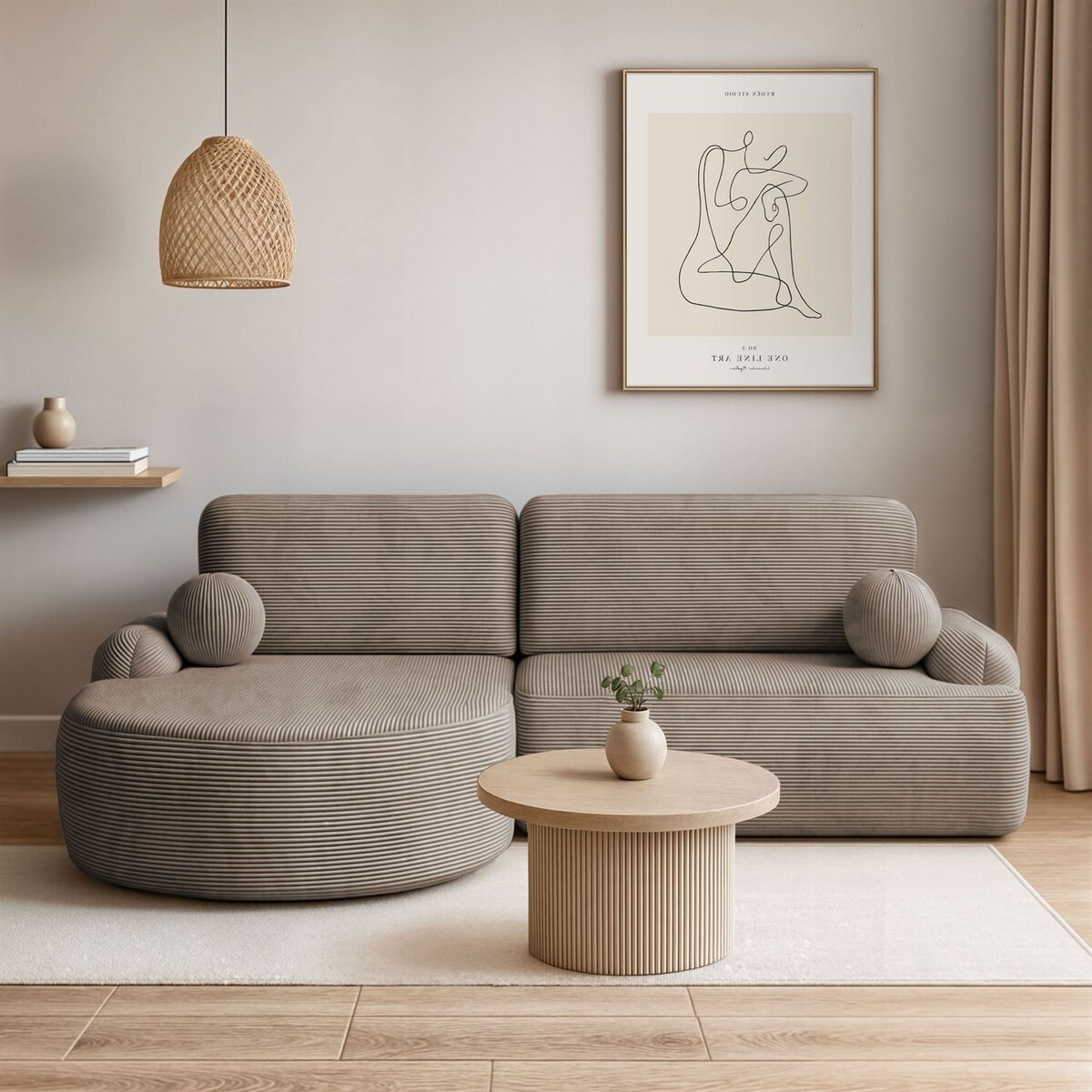 Zaokrąglony narożnik CLEO II z funkcją spania, wersja lewa, Poso 02