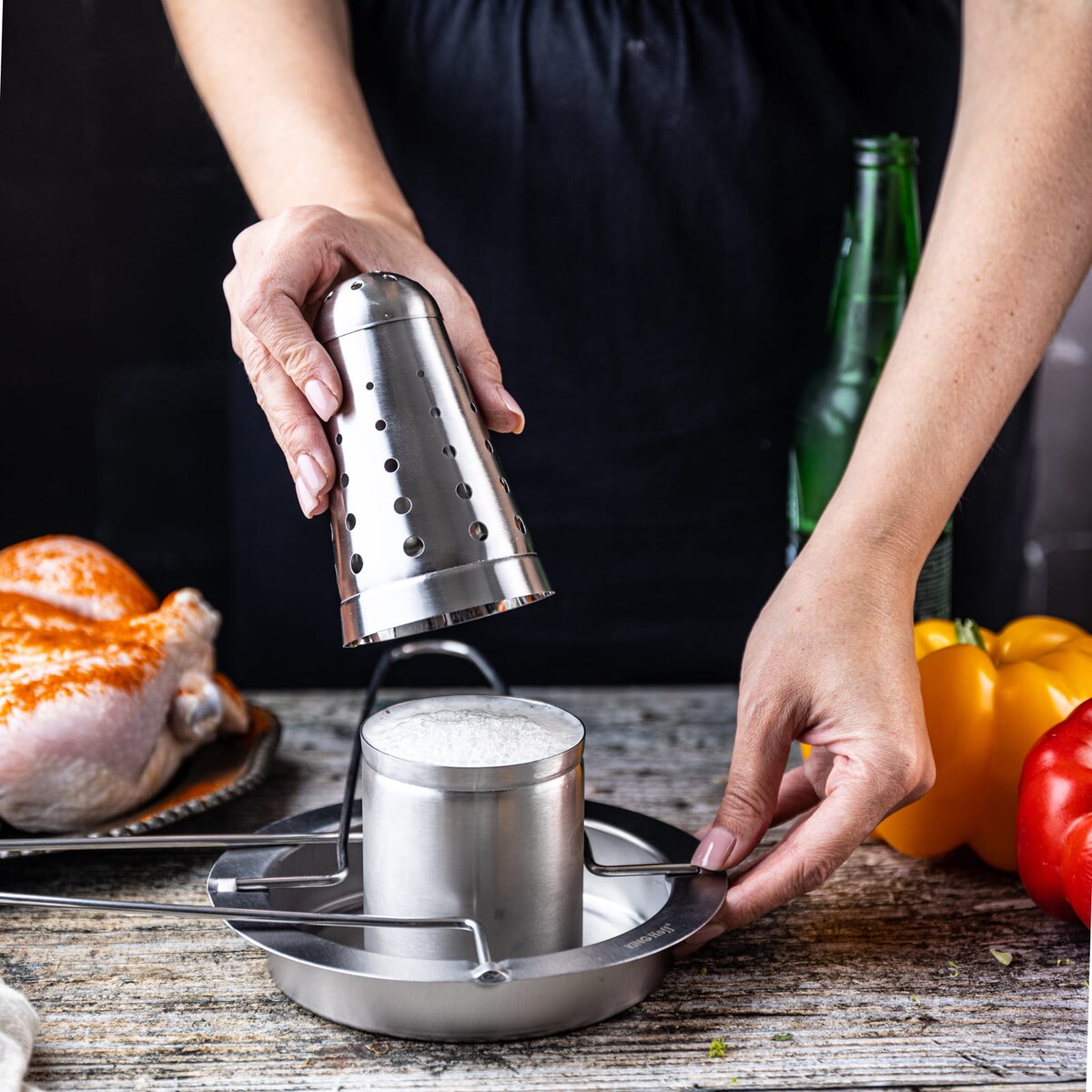 Uchwyt stojak ruszt do pieczenia całego kurczaka KINGHOFF