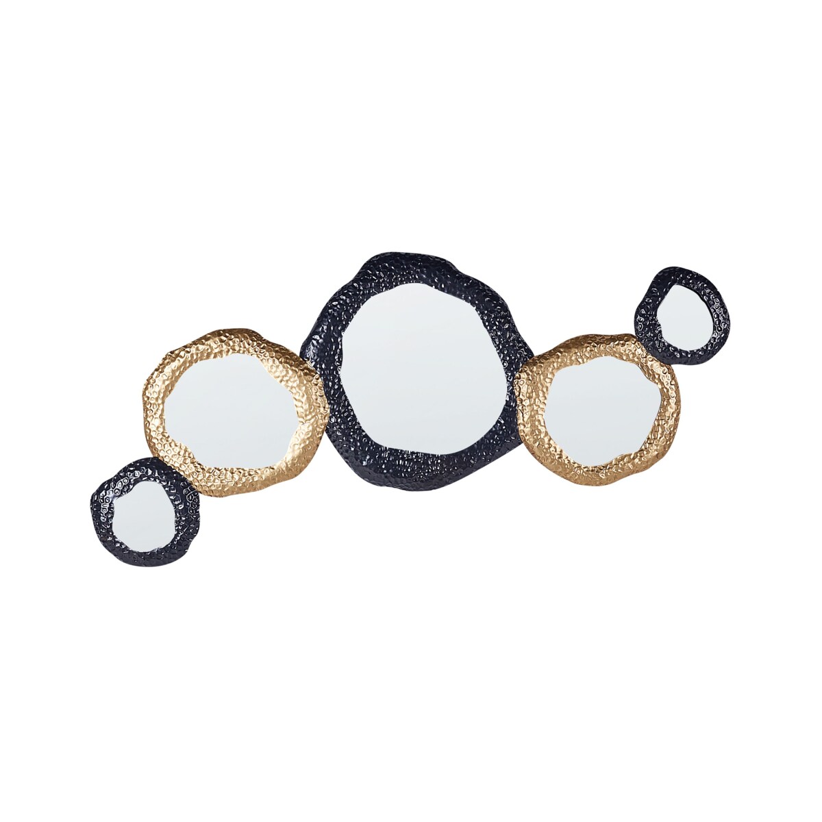 Lustro ścienne metalowe 109 x 44 cm złoto-czarne CHARNY