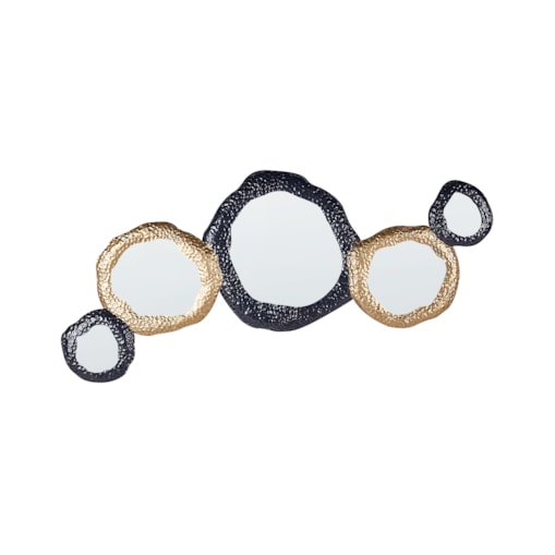 Lustro ścienne metalowe 109 x 44 cm złoto-czarne CHARNY