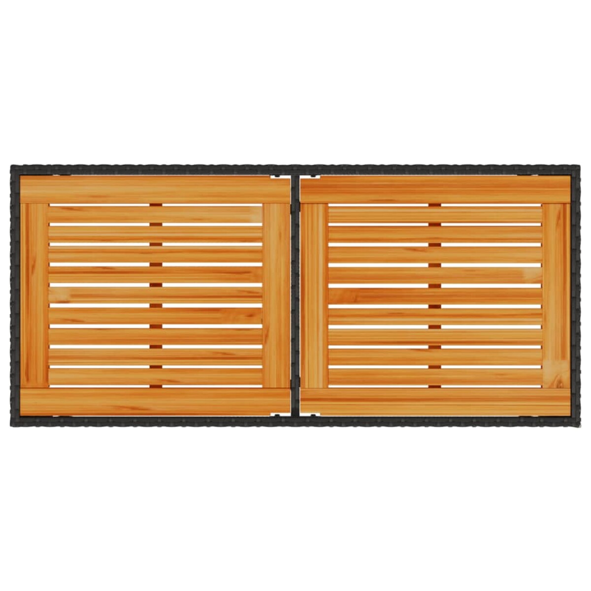 vidaXL Stół ogrodowy z akacjowym blatem, czarny, 115x54x74 cm