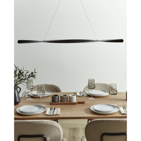 Lampa wisząca LED metalowa czarna MAHOI