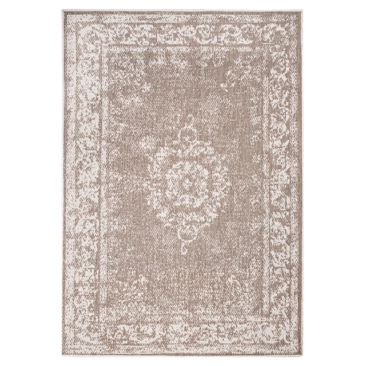 Funkcjonalny dywan na zewnątrz i do wnętrz, dwustronny DUO 55770 Krem 120x170