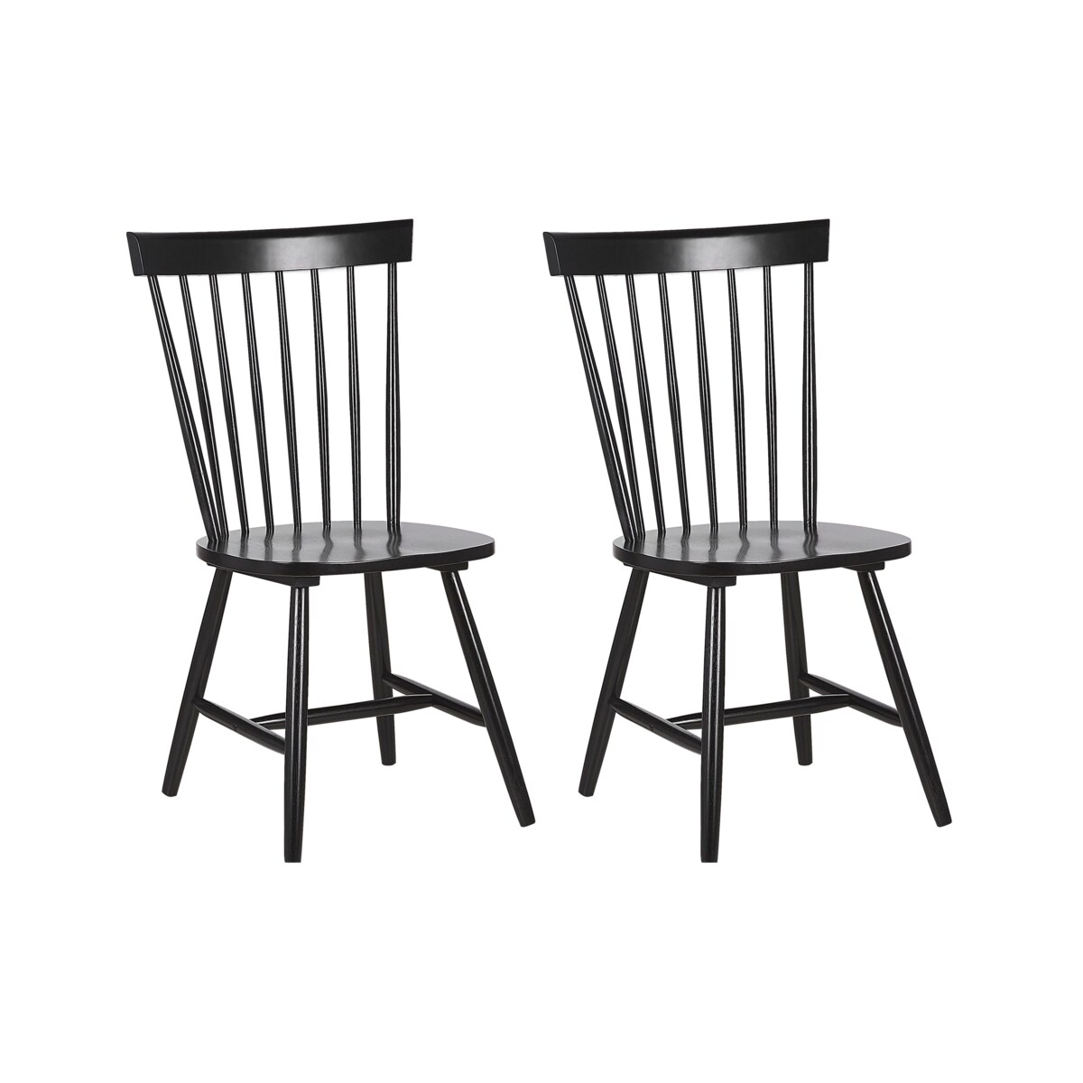 Zestaw 2 krzeseł do jadalni drewniany czarny BURGES