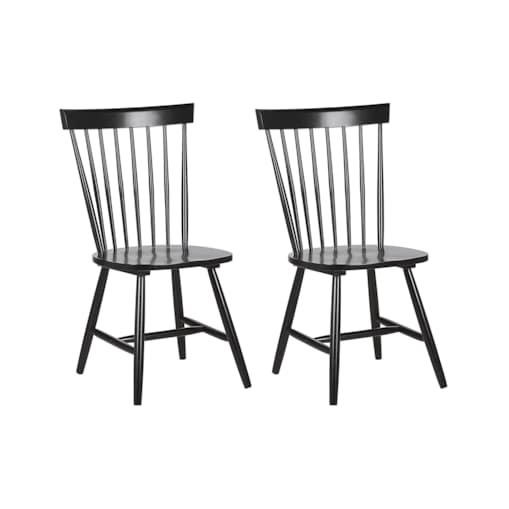 Zestaw 2 krzeseł do jadalni drewniany czarny BURGES