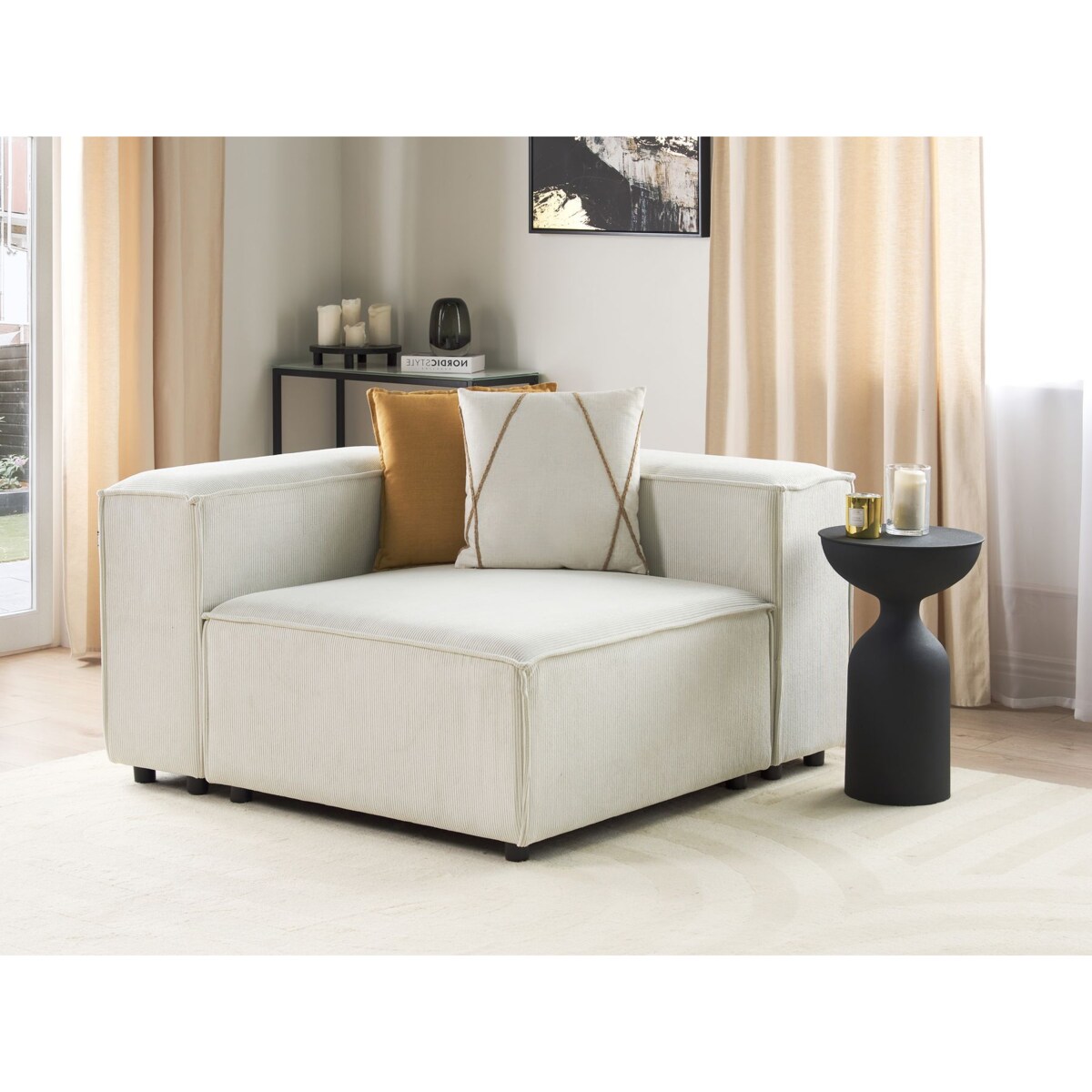 Moduł narożny ARDAL Sztruks Złamana biel Prawostronny