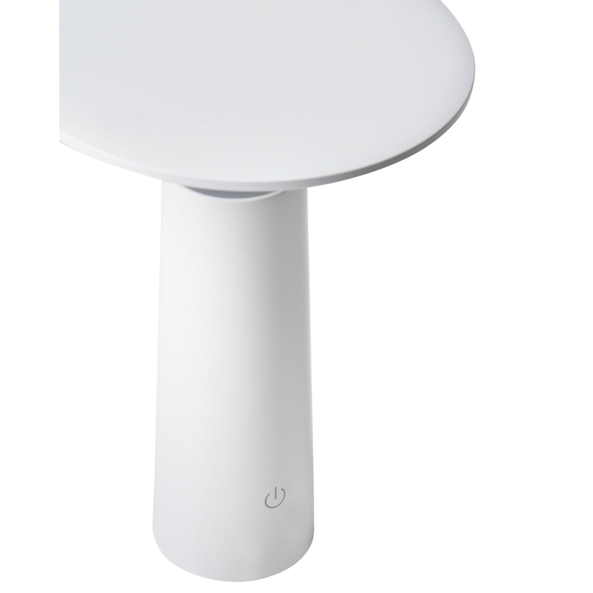 Bezprzewodowa lampa stołowa metalowa biała LEVIRA