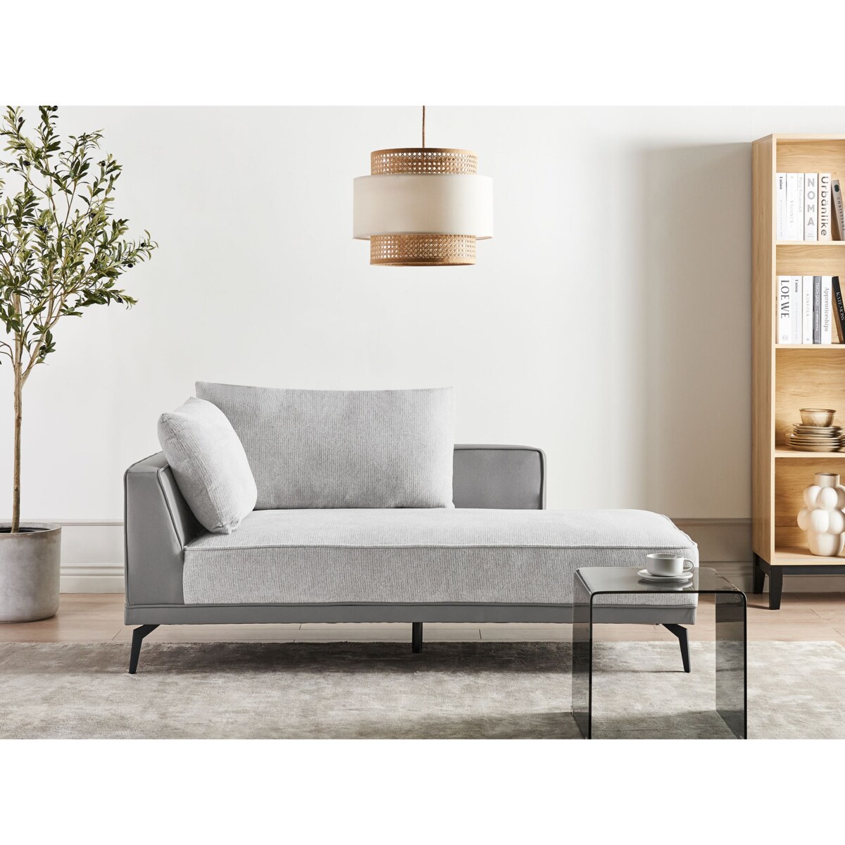 Sofa modułowa MYKEN Jasnoszary dla 3 osób Lewostronny