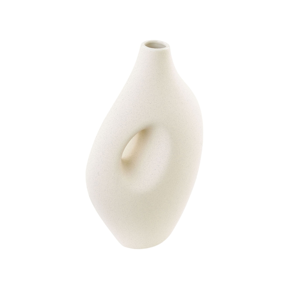Wazon na kwiaty ceramiczny 32 cm biały KOMOTINI