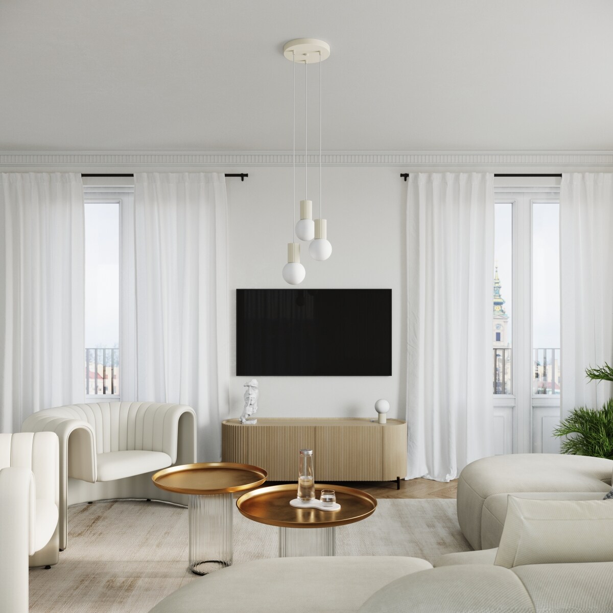 Lampa wisząca HALO 1 beżowa