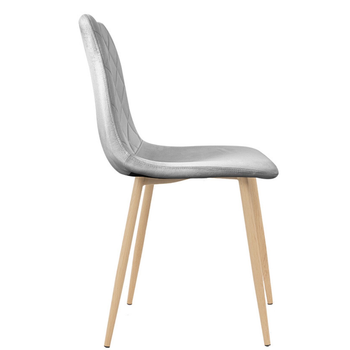 Krzesło tapicerowane welurowe do salonu kuchni jadalni velvet loft szare jasne nogi