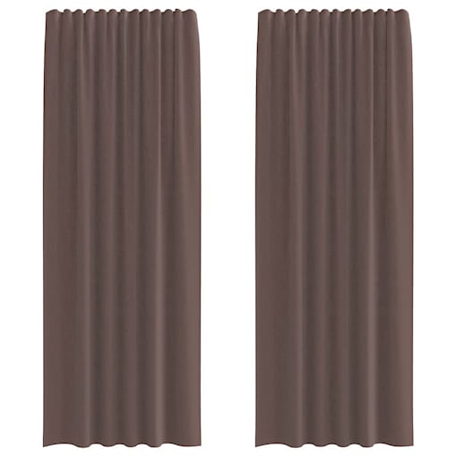 vidaXL Zasłony woalowe z kieszeniami na drążek 2 szt. Brązowe