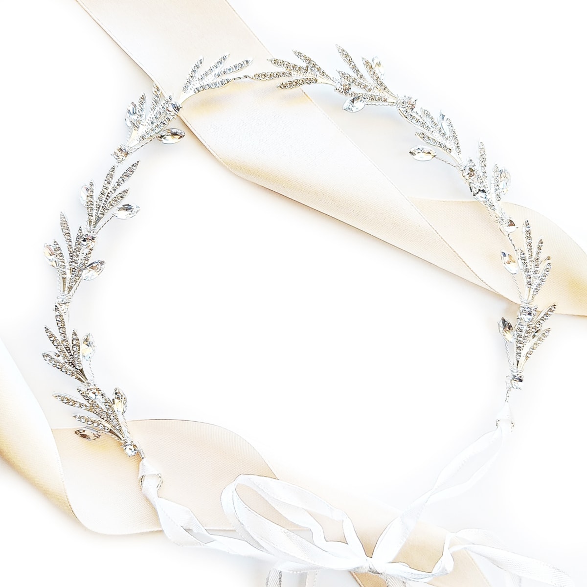 Efektowna opaska z cyrkoniami na ślub przyjęcie