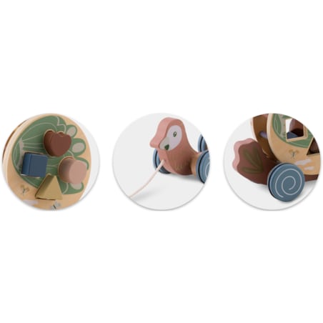 Zabawka drewniana do ciągnięcia sorter klocki papuga Nukido