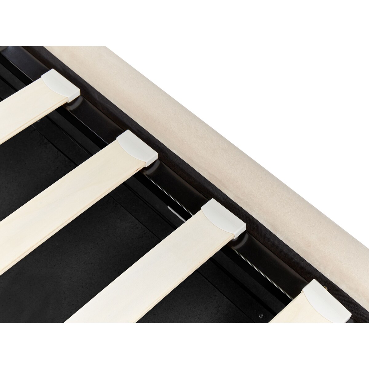 Łóżko welurowe z pojemnikiem 90 x 200 cm beżowe METZ