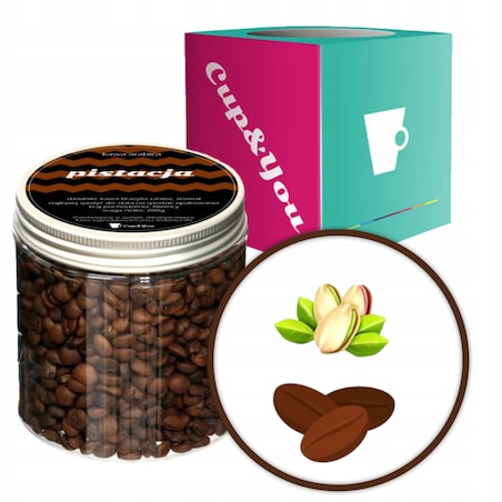 Kawa aromatyzowana o smaku PISTACJI ziarnista ARABICA Cup&You PREMIUM 200g na prezent upominek dla kobiety mężczyzny faceta mamy taty żony męża
