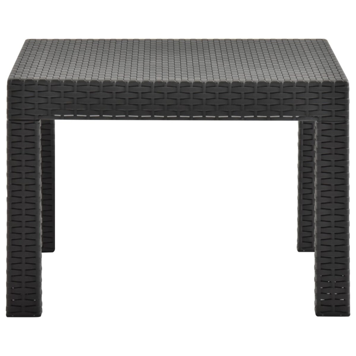 vidaXL Stolik ogrodowy, antracytowy, 58x58x41 cm, rattan PP