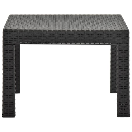 vidaXL Stolik ogrodowy, antracytowy, 58x58x41 cm, rattan PP