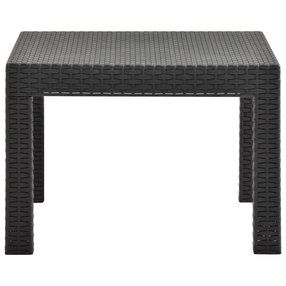 vidaXL Stolik ogrodowy, antracytowy, 58x58x41 cm, rattan PP